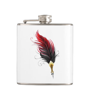 Flasques Stylo rouge en plumes avec nib or