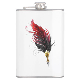 Flasques Stylo rouge en plumes avec nib or