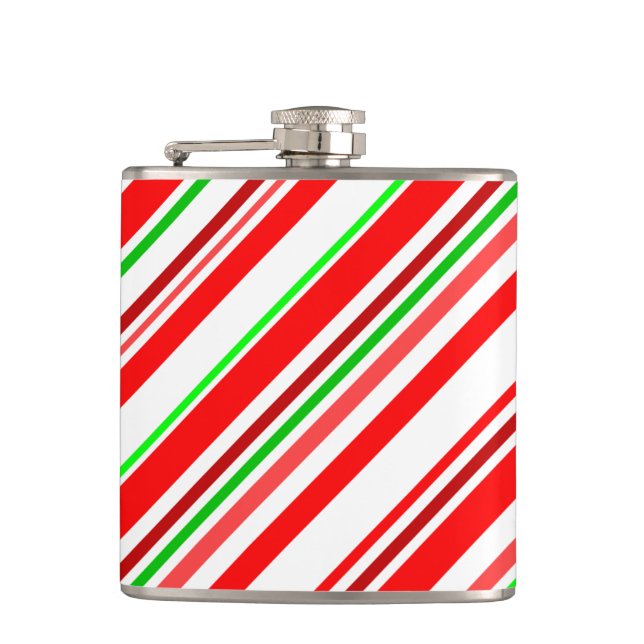 Flasques sucre de canne Stripes Noël Joyeux Fêtes (Devant)