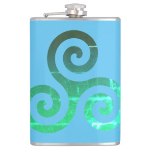 Flasques Symbole celtique ancien Triskele émeraude