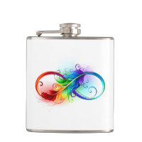 Symbole d'infini avec plume arc-en-ciel