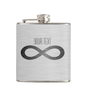 Flasques Symbole d'infini sur la texture métallique de Faux