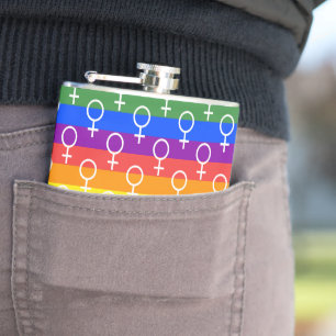 Flasques Symbole féminin Motif arc-en-ciel