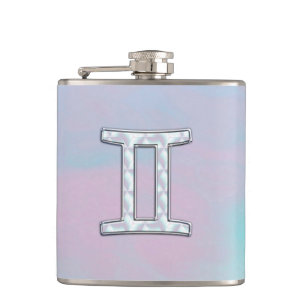 Flasques Symbole zodiaque Gemini de style perle
