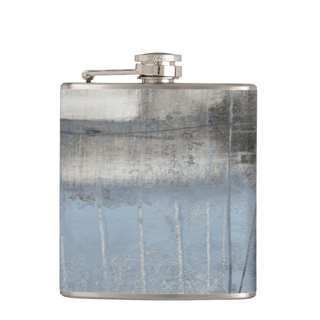 Flasques Tableau gris et bleu Abstrait (Devant)