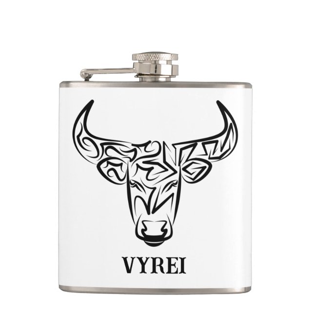 Flasques Taureau tribal noir et blanc / Ox (Devant)