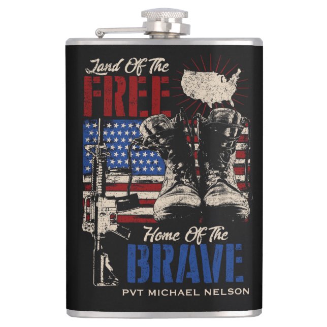 Flasques Terre de libres, demeure des braves (Devant)