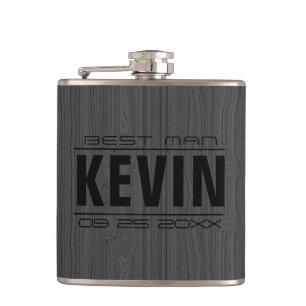 Flasques Texture en bois gris foncé Best Man