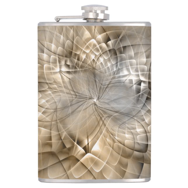 Flasques Textures d'art fractal moderne abstrait tons de te (Devant)