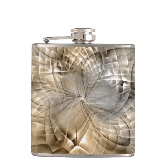 Flasques Textures d'art fractal moderne abstrait tons de te (Devant)