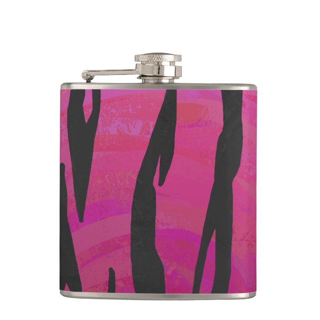 Flasques Tiger rose chaud et noir (Devant)