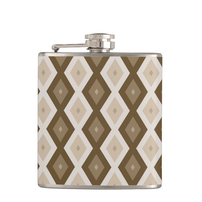 Flasques Tons de motif diamant brun (Devant)