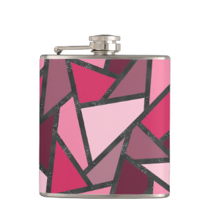 Flasques Tons de motif en vitrail rose