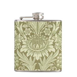 Flasques Tournesol William Morris Vintage Olive Damask