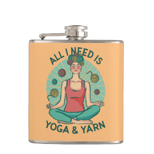 Flasques Tout ce dont j'ai besoin est Yoga et Yarne Phrase