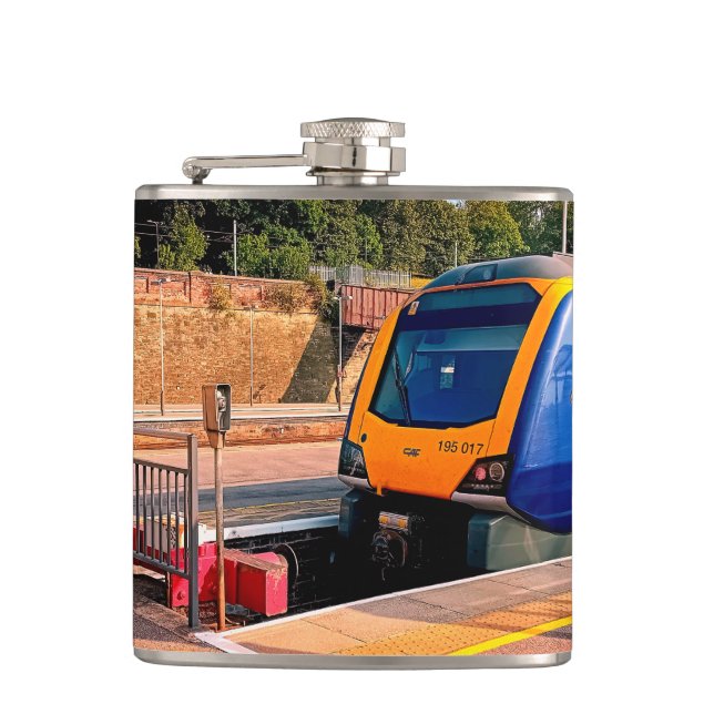 Flasques Train bleu et jaune (Devant)