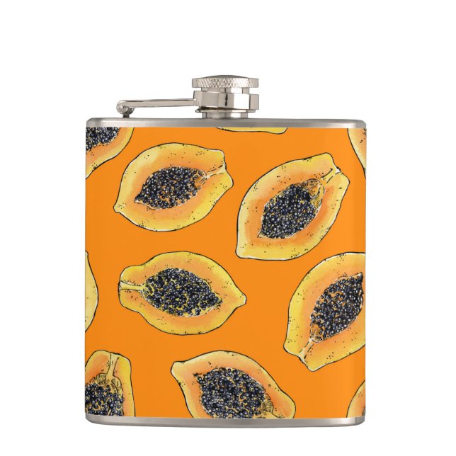 Flasques Tranches de Papaya sur orange (Devant)
