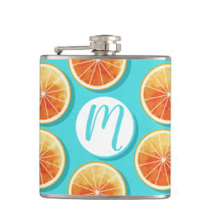 Flasques Tranches orange sur bleu