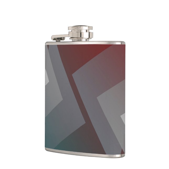 Flasques Triangles gris sur bordeaux sarcelle (Gauche)
