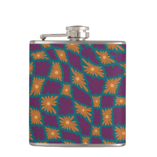 Flasques Trippy super 60s Flower Checks Orange Rose