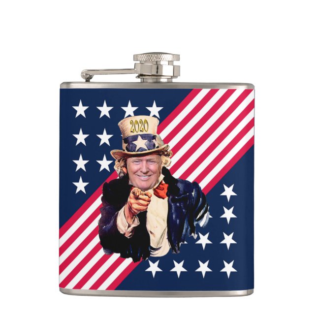 Flasques Trump/Oncle Sam Souvenir Fiole commémorative ~ (Devant)