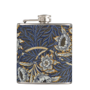 Flasques Tulipe Saules Motif Bleu Floral de William Morris