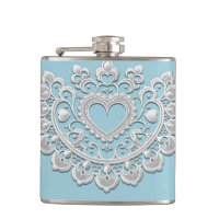 Turquoise Bleu Blanc Dentelle Coeur Mariage Nuptia