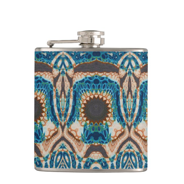 Flasques Turquoise Gold Sun Southwestern Art (Devant)