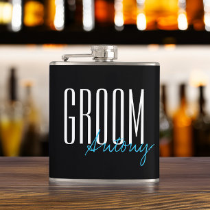 Flasques Typographie moderne "Groom" Soirée de mariage