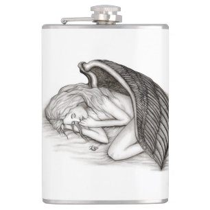 Flasques Un Angel endormi, noir et blanc