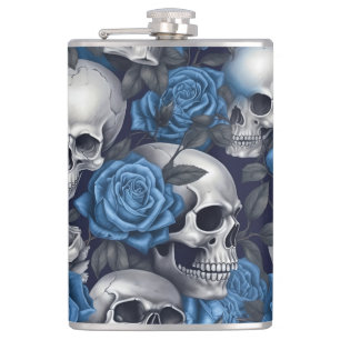 Flasques Un crâne et une série Rose 12