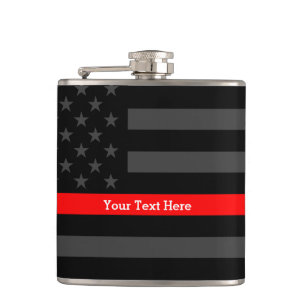 Flasques Une ligne rouge mince drapeau des USA que votre