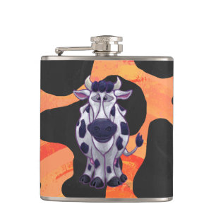 Flasques Vache Noir et Orange Wild Me