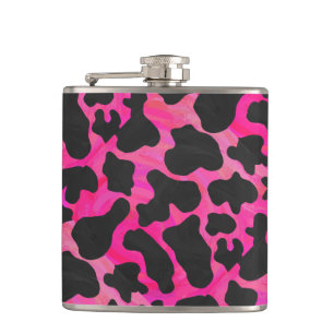 Flasques Vache rose chaud et noir