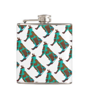 Flasques Vache Silhouette Brown et Turquoise