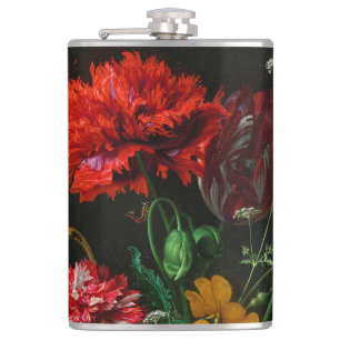 Flasques Vase de verre avec des fleurs