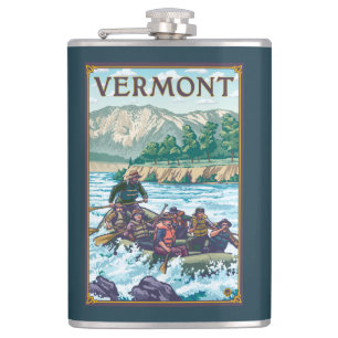 Flasques VermontRiver transportant la scène par radeau