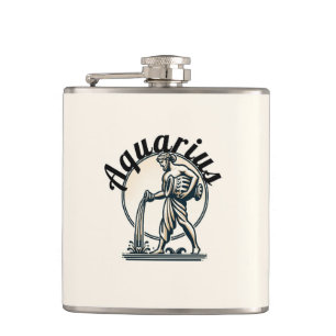 Flasques Verseau le Porteur d'Eau Zodiaque Vintage