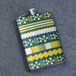 Flasques Vert bleu traditionnel Motif tribal