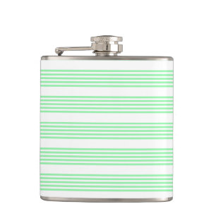 Flasques Vert et blanc cinq bandes motif
