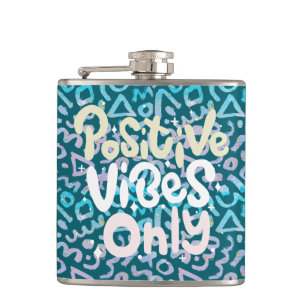 Flasques Vibes positives seulement vert boho géométrique