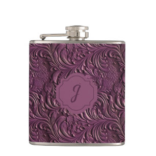 Flasques Vinyle en cuir violet Faux