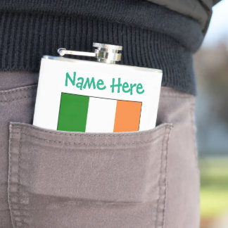 Flasques Vinyle personnalisé avec drapeau de l'Irlande et h