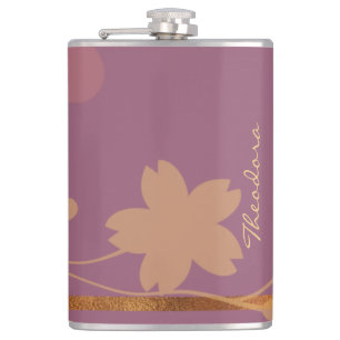 Flasques Violet d'or classique Abstrait Floral