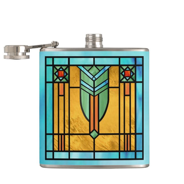 Flasques Vitrail Art Déco 3 (Ouvert)