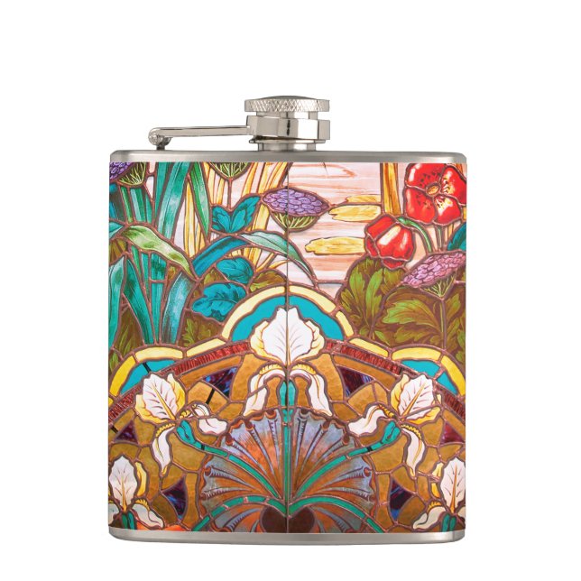 Flasques Vitrail Art nouveau look floral élégant (Devant)