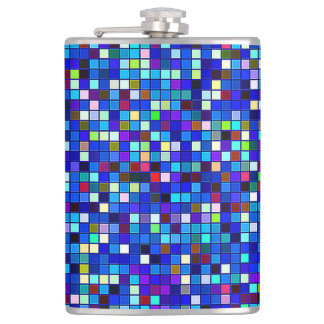 Flasques Vivid Blue Multicolore Carré carreaux Motif