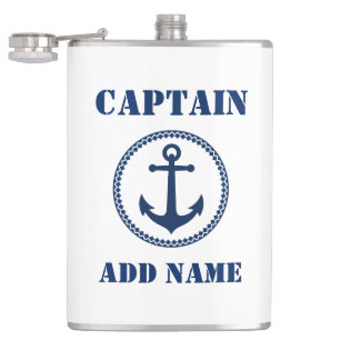 Flasques Votre blanc nommé d'ancre flottante de capitaine