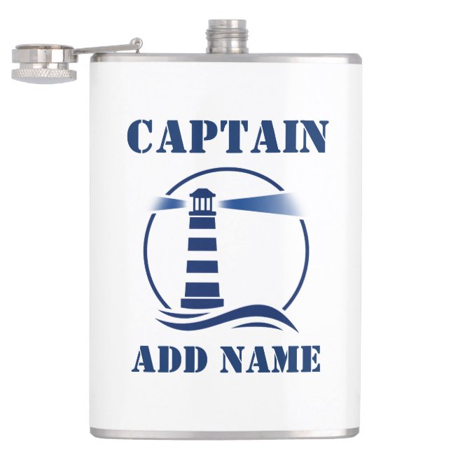 Flasques Votre nom Captain Flask Lighthouse (Ouvert)