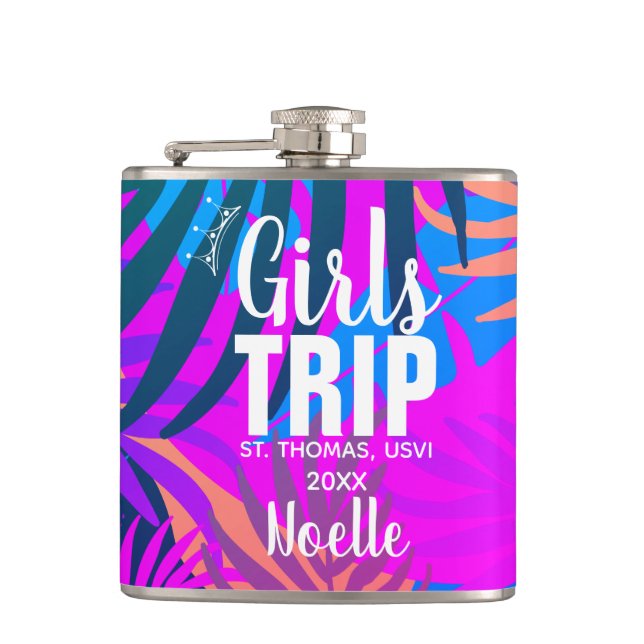 Flasques Voyage des filles tropicales avec la Couronne, l'a (Devant)